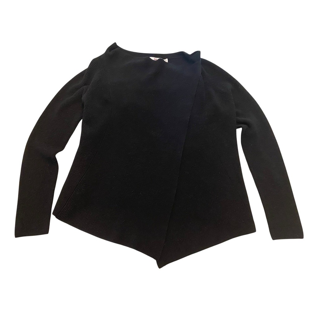 Vineyard Vines Women's Black Wool Cashmere Wrap Style Cardigan Sweater Size S